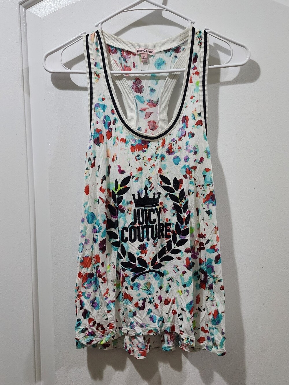 Juicy Couture Junior's Glitter Logo Scoop Neck Pullover Casual Tank Top X-Small